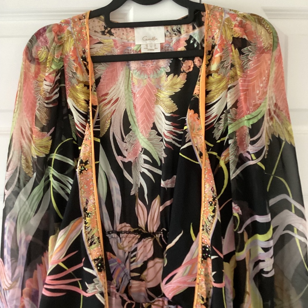 Camilla Short Wrap Tie Dress 🌙Lady Of The Moon🌙 Surplice or Front Tie NWOT - Picture 7 of 15